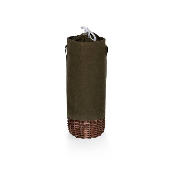 Malbec Insulated Canvas and Willow Wine Basket: Beige Canvas - Image 3