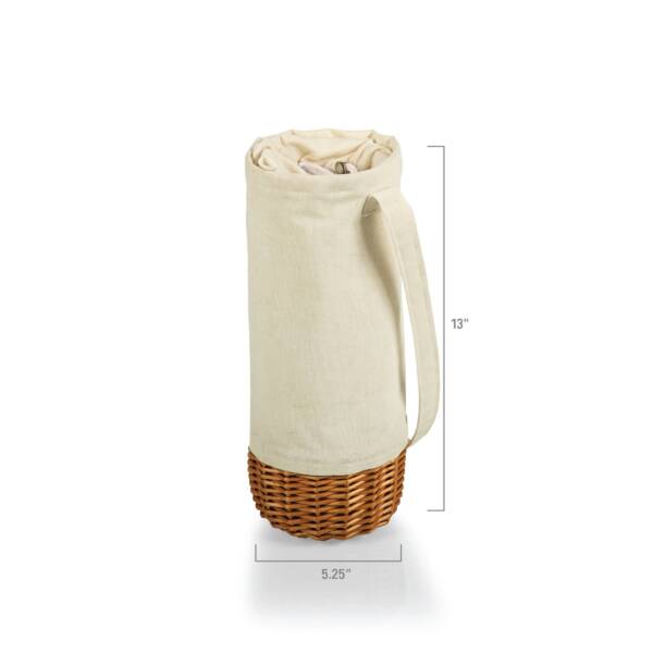 Malbec Insulated Canvas and Willow Wine Basket: Beige Canvas - Image 9