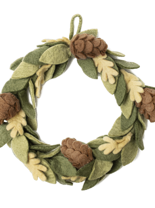 Felt Pinecone Wreath: Default Title