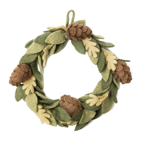 Felt Pinecone Wreath: Default Title