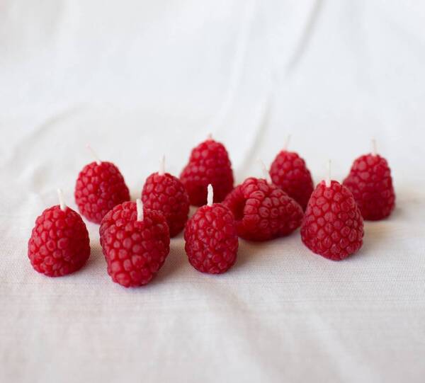 Beeswax Raspberry Birthday Candles: 10 - Image 2