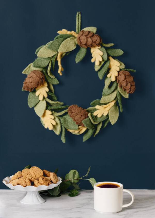 Felt Pinecone Wreath: Default Title - Image 3
