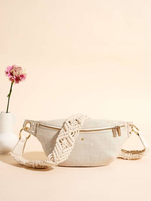 BANANA BAG LINEN MACRAMÉ NICOLE