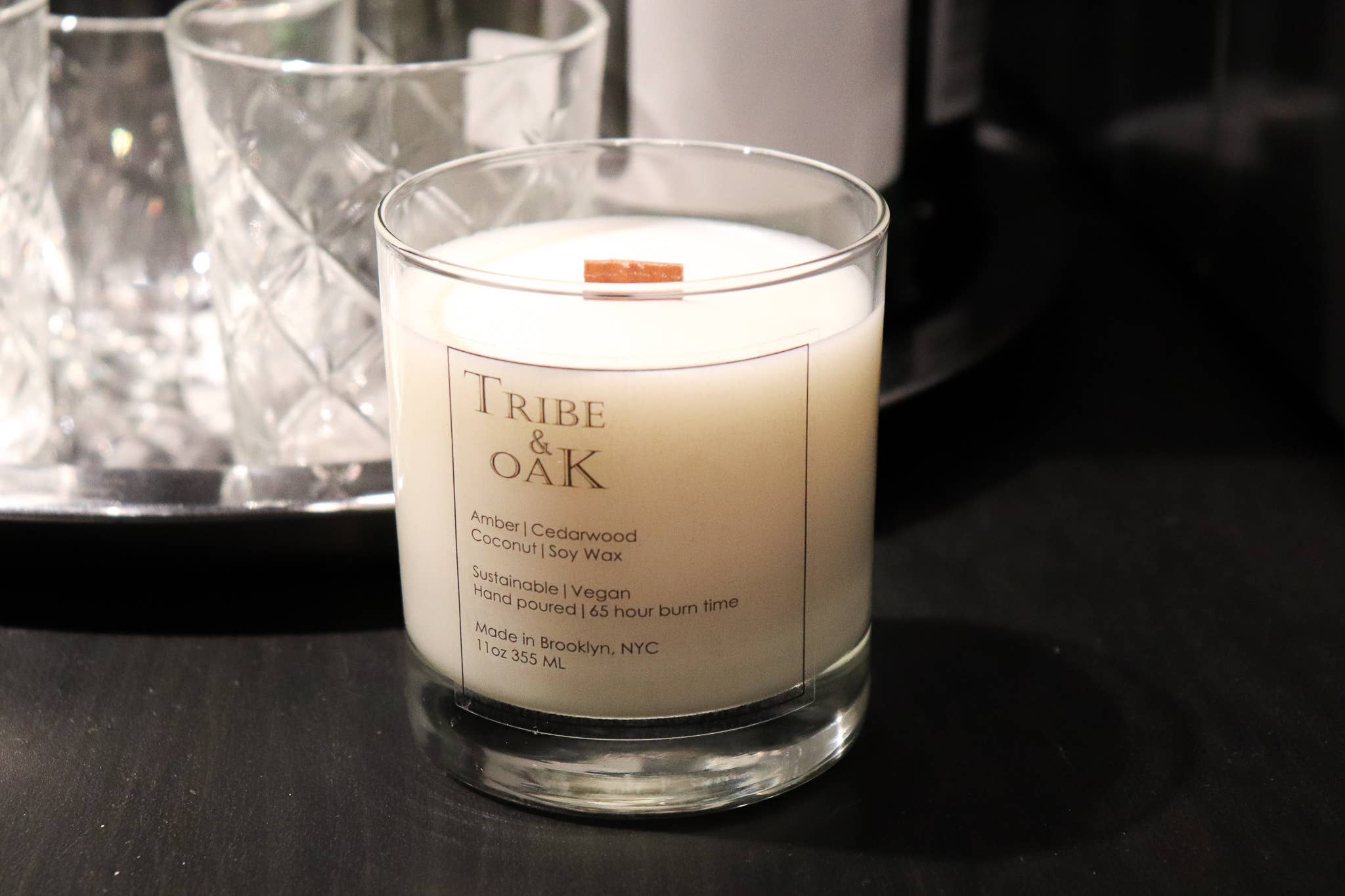 Amber | Cedarwood Coconut-Soy Wax Candle 11oz - Image 2