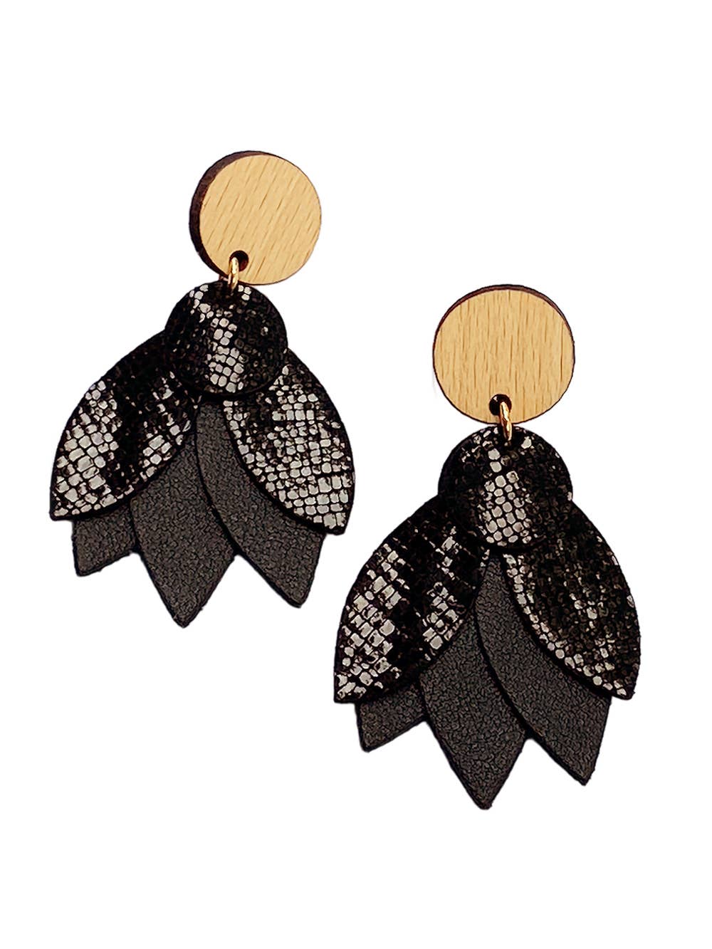 Earrings - Mandala Noir (made in France) - Image 2