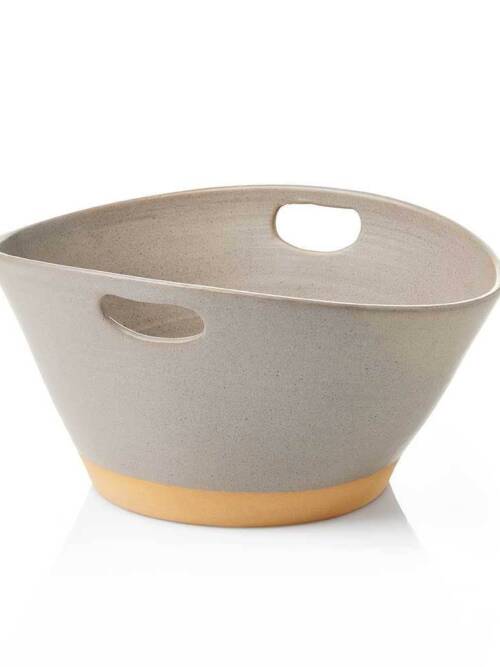 Stone Gray Dhabba Handled Bowl