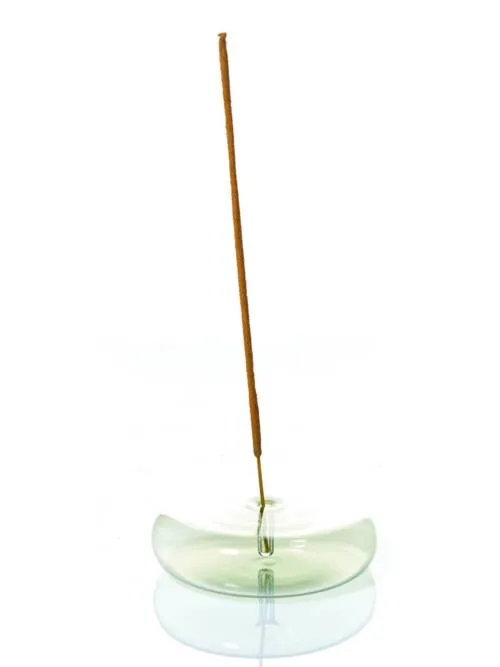 Dimple - Hand Blown Glass Incense Holder Grey