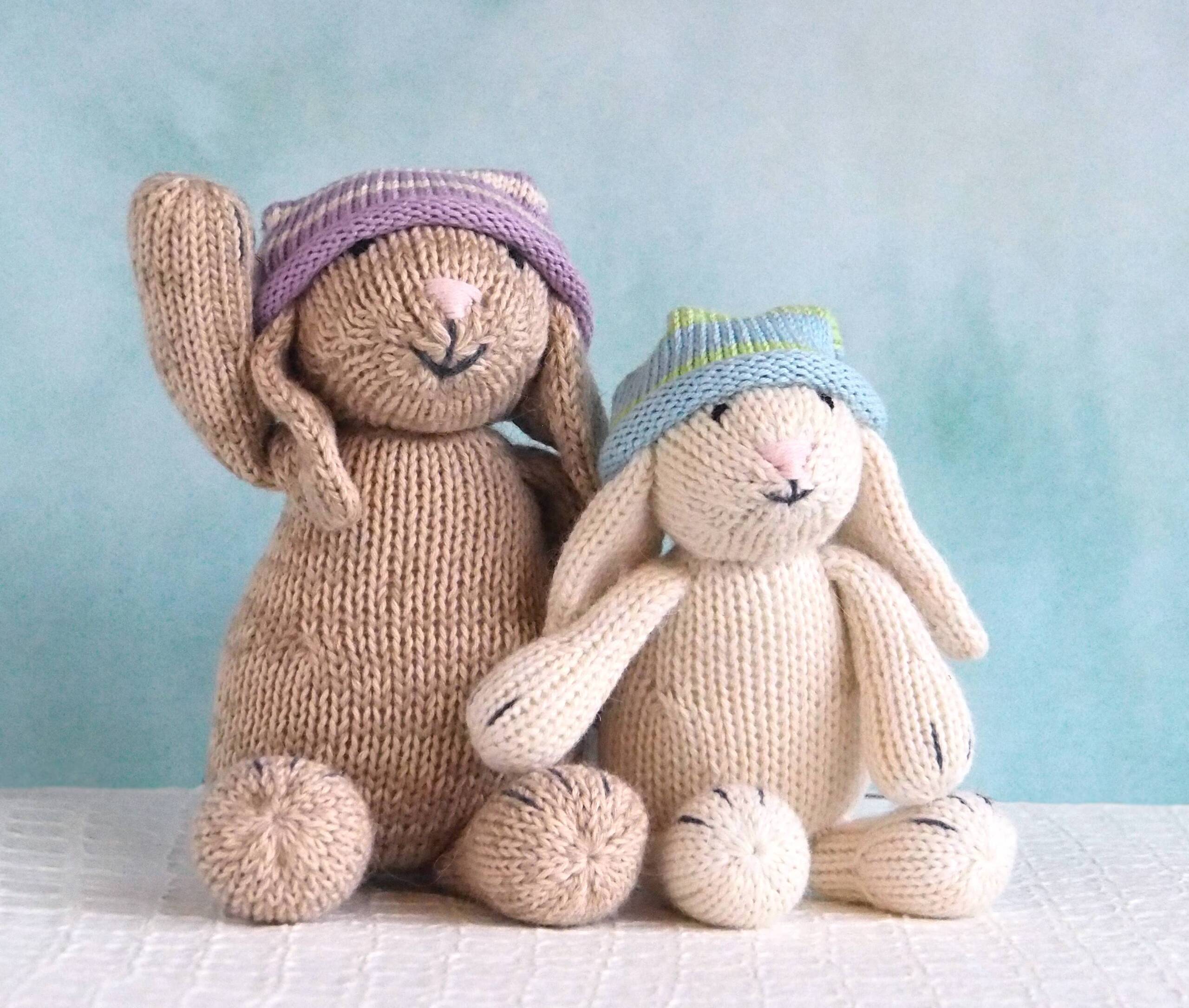 Handmade Brown Bunny In Slouch Hat - Fair Trade Knit Toy - Image 2