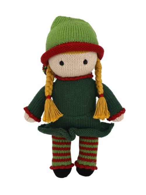 Handmade Knit Elf Girl - Fair Trade Cotton Toy