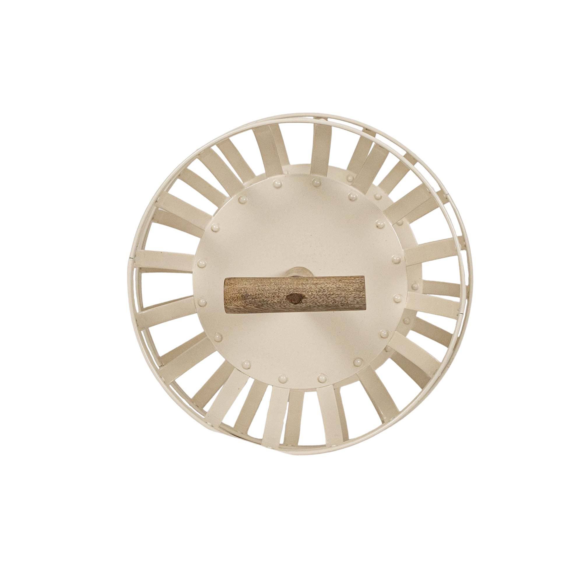 Clement 2 Tiered Countertop Kitchen Basket White Metal Wood - Image 5