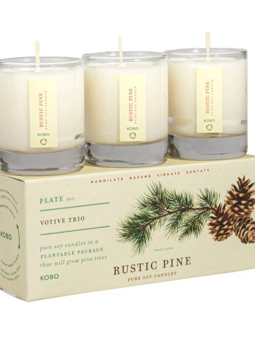 Rustic Pine - Plant the Box Votive Candle Trio - 3
