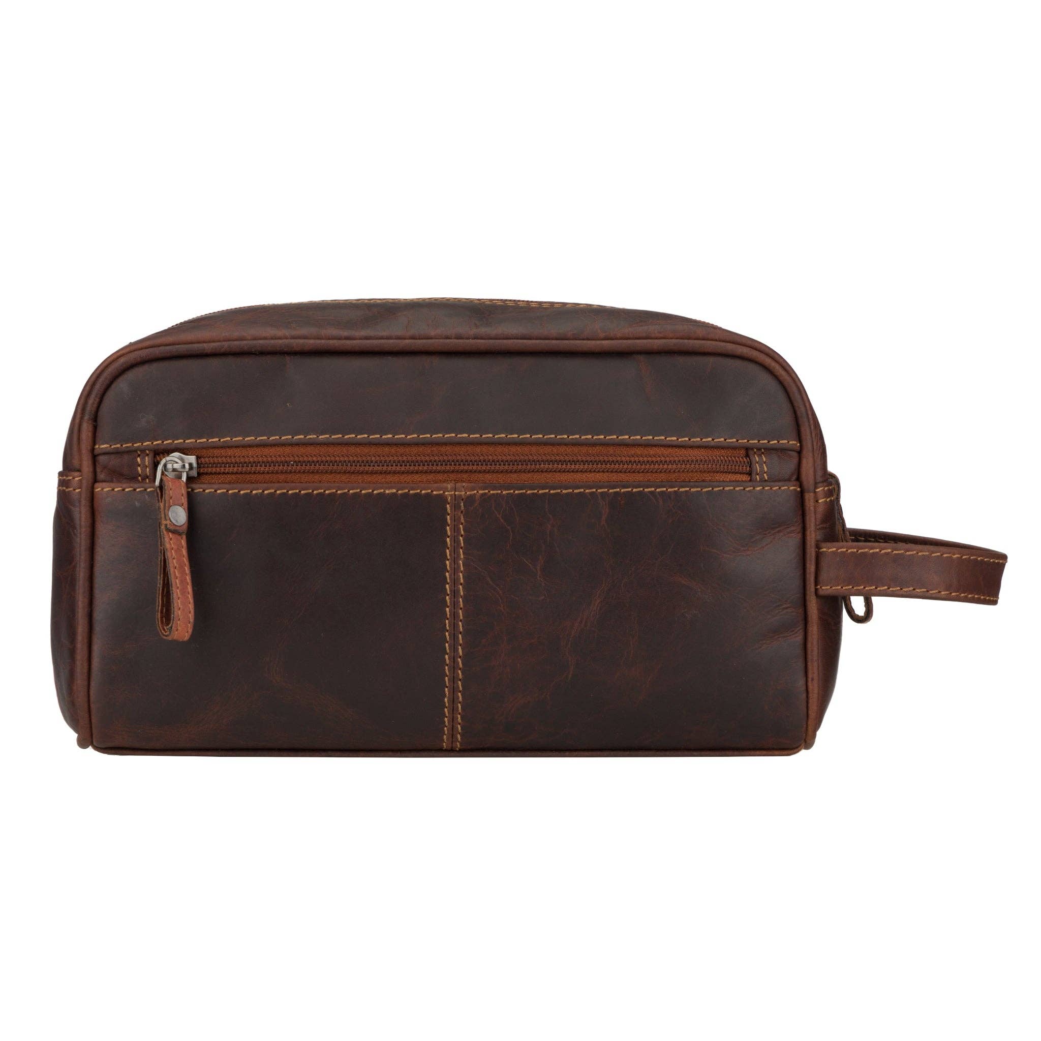 Montana Leather Toiletry Bag – Unisex – Chestnut - Image 6