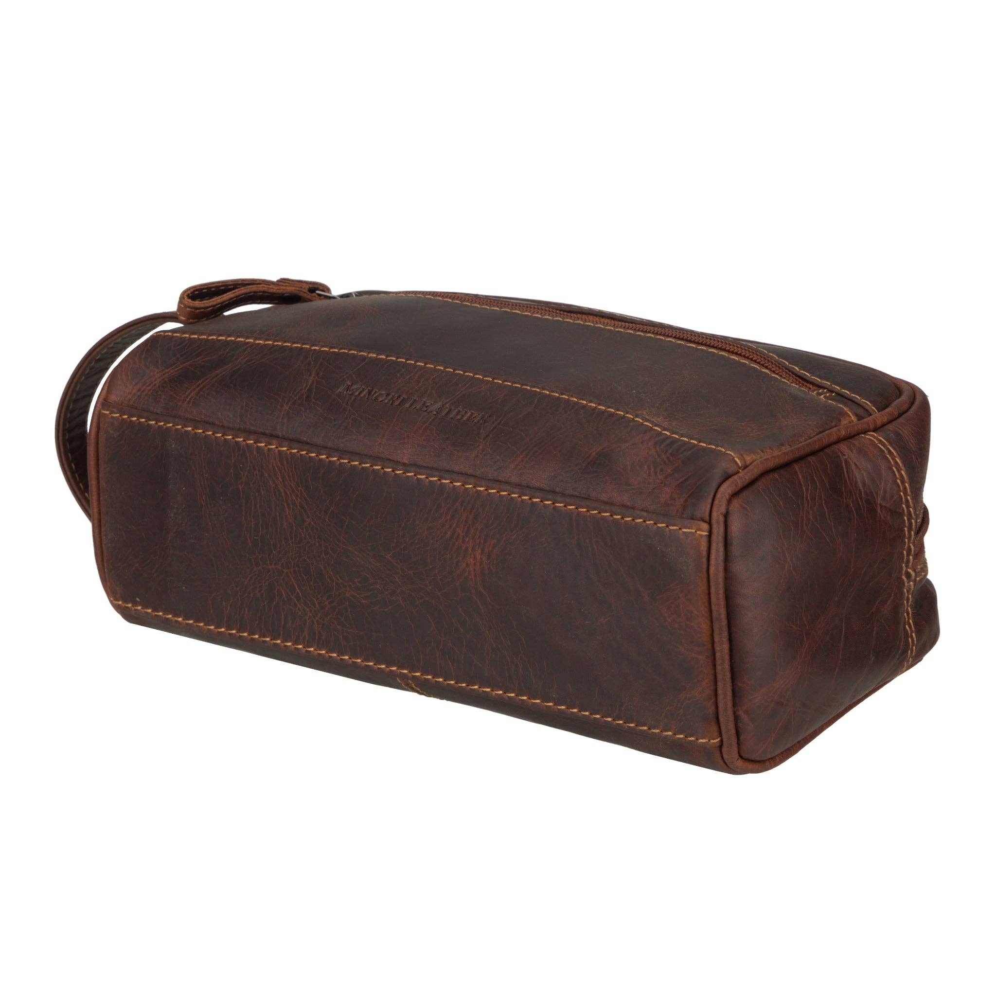 Montana Leather Toiletry Bag – Unisex – Chestnut - Image 7