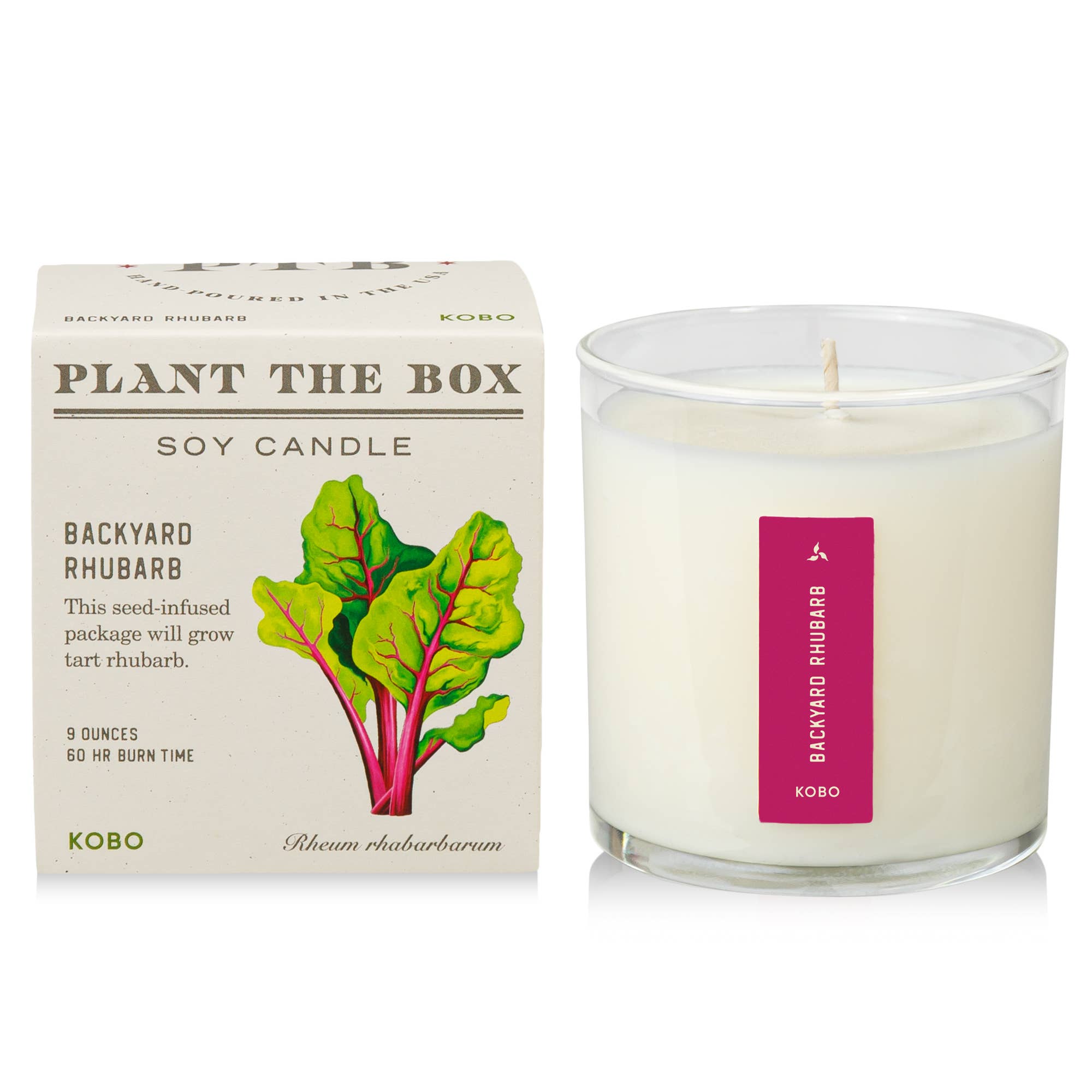 Backyard Rhubarb - Plant the Box Candle - 9oz.