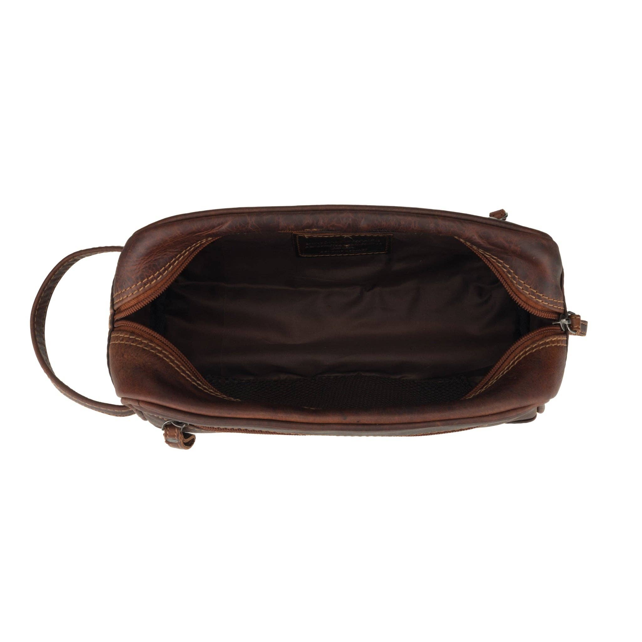 Montana Leather Toiletry Bag – Unisex – Chestnut - Image 8