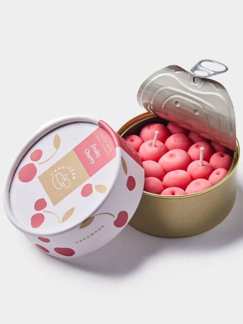 CandleCan Cherry Handmade Scented Tin Candle, 30 Hr Burn