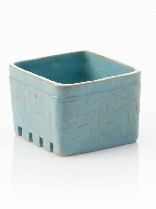 Turquoise Ceramic Berry Basket