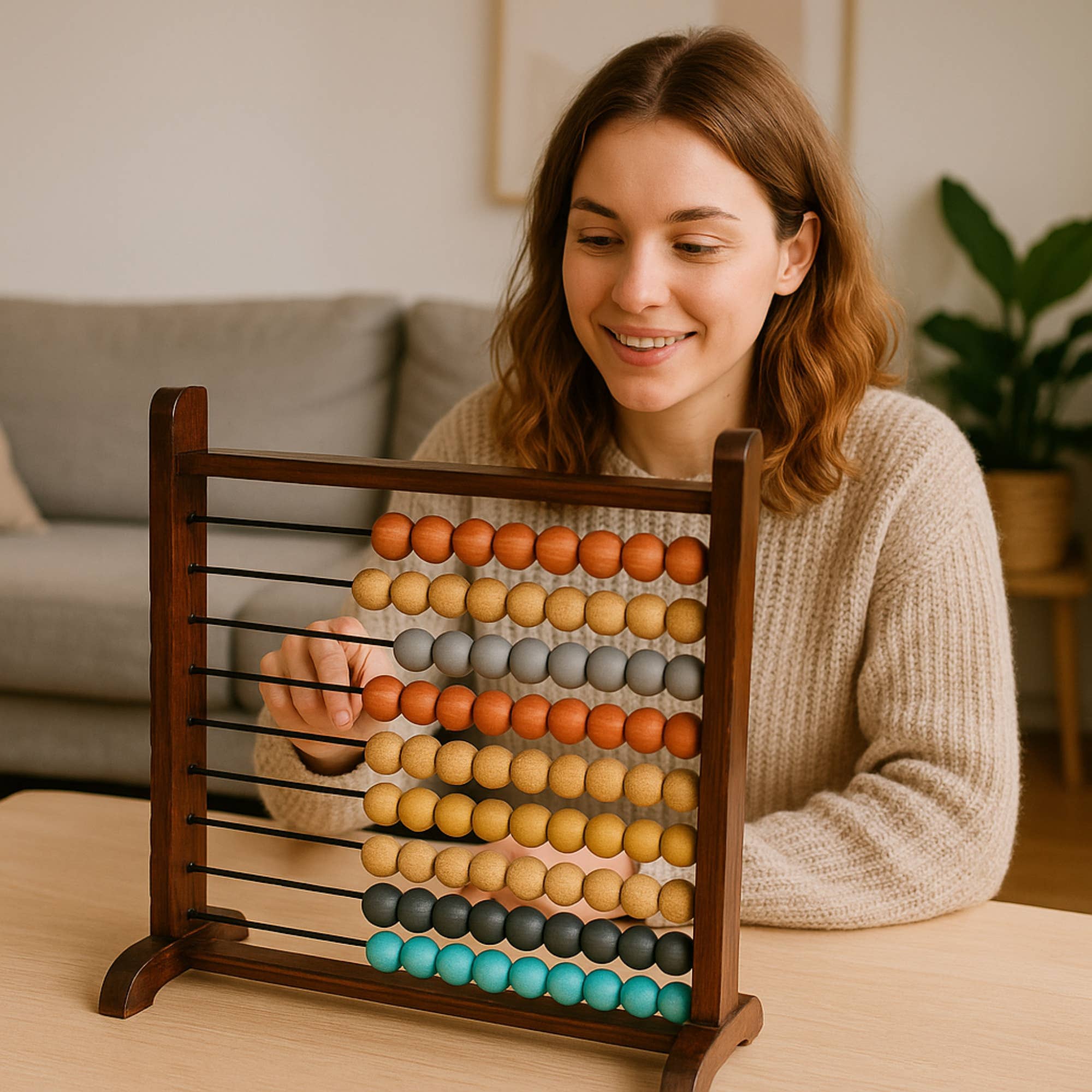Wood Abacus Growing Learning Development Toy - Image 2