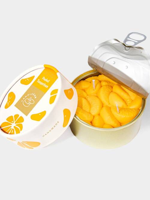 CandleCan Tangerine Handmade Scented Tin Candle, 30 Hr Burn
