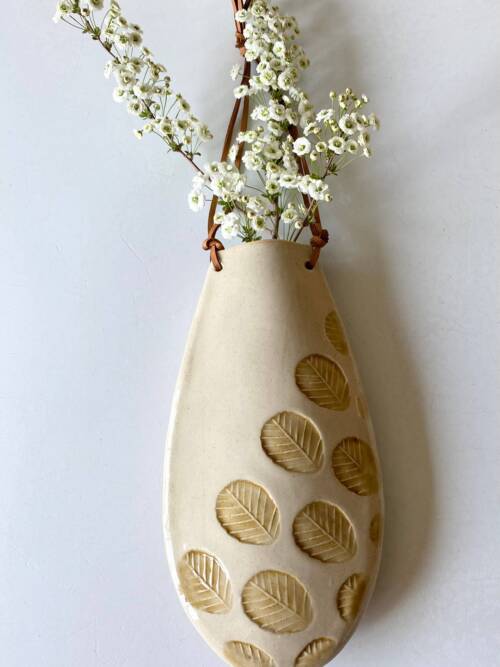 Wall Hanging Flower Vase: Brown