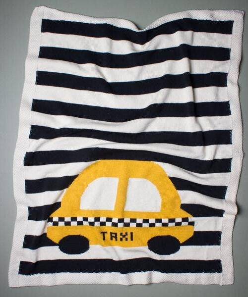 Estella Large Organic Cotton Taxi Baby Blanket 36” x 30”