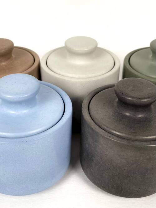 Bordssalt | 3" Concrete container with lid: Charcoal